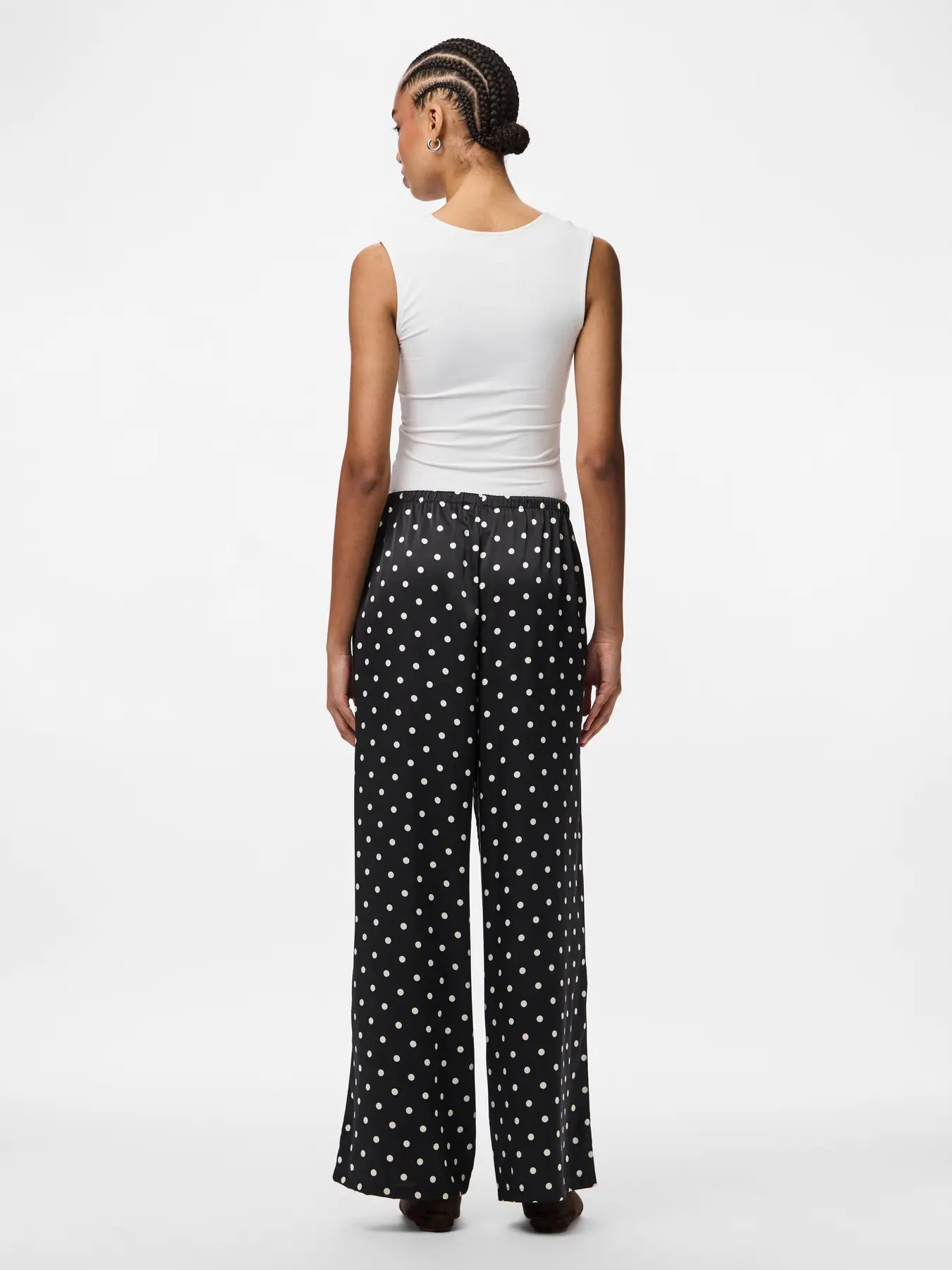 PCJYTTA MW STRAIGHT SATIN PANTS