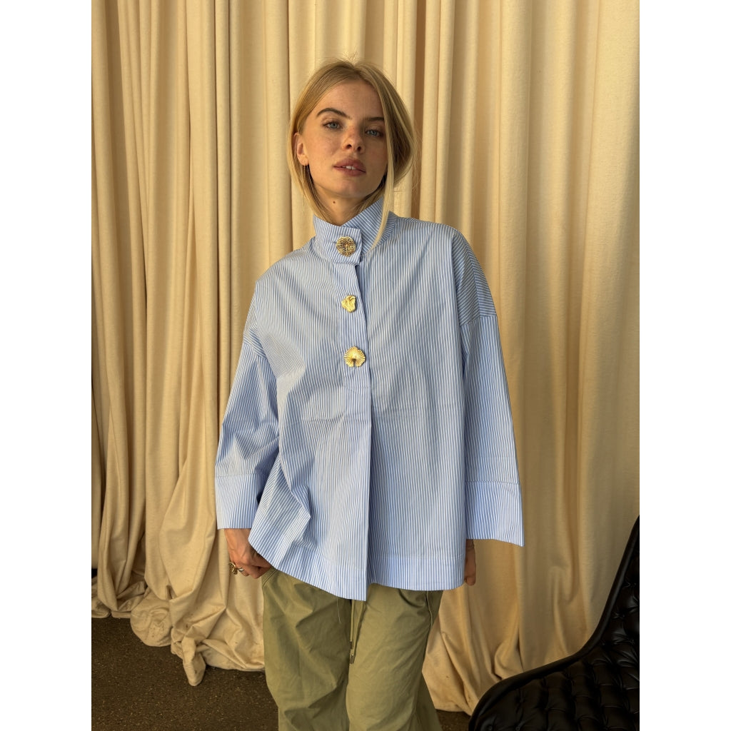 Klara Highneck Stripe Blå