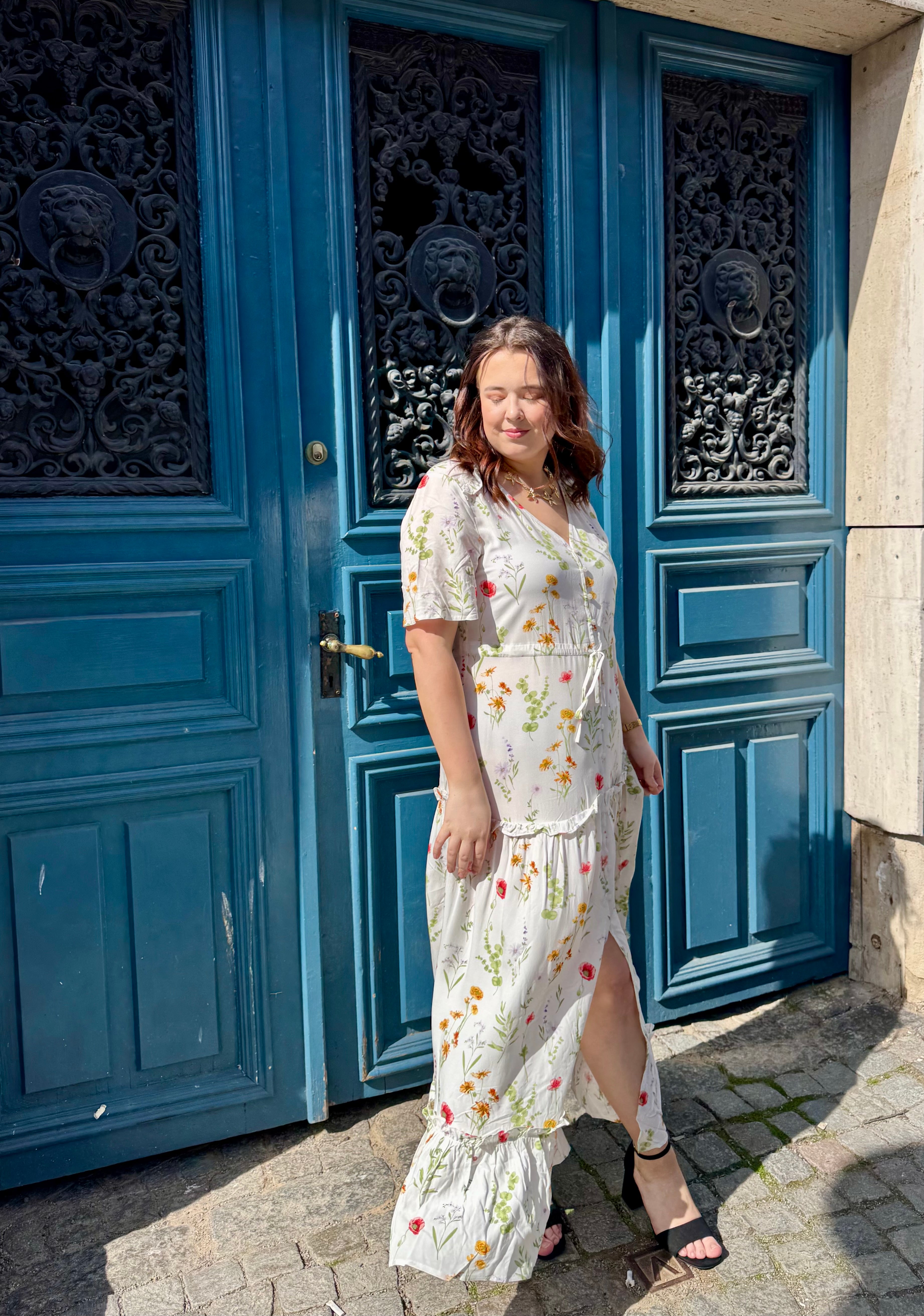 OBJLORENA S/S LONG DRESS