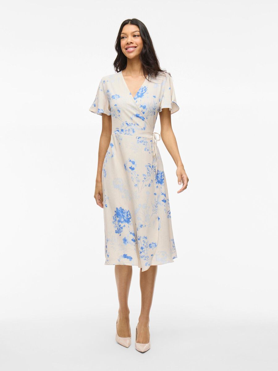 VILOVIE S/S WRAP MIDI DRESS
