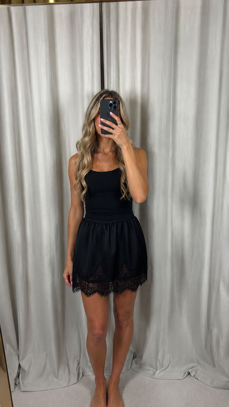 ONLBELLA SHORT SATIN LACE SKIRT