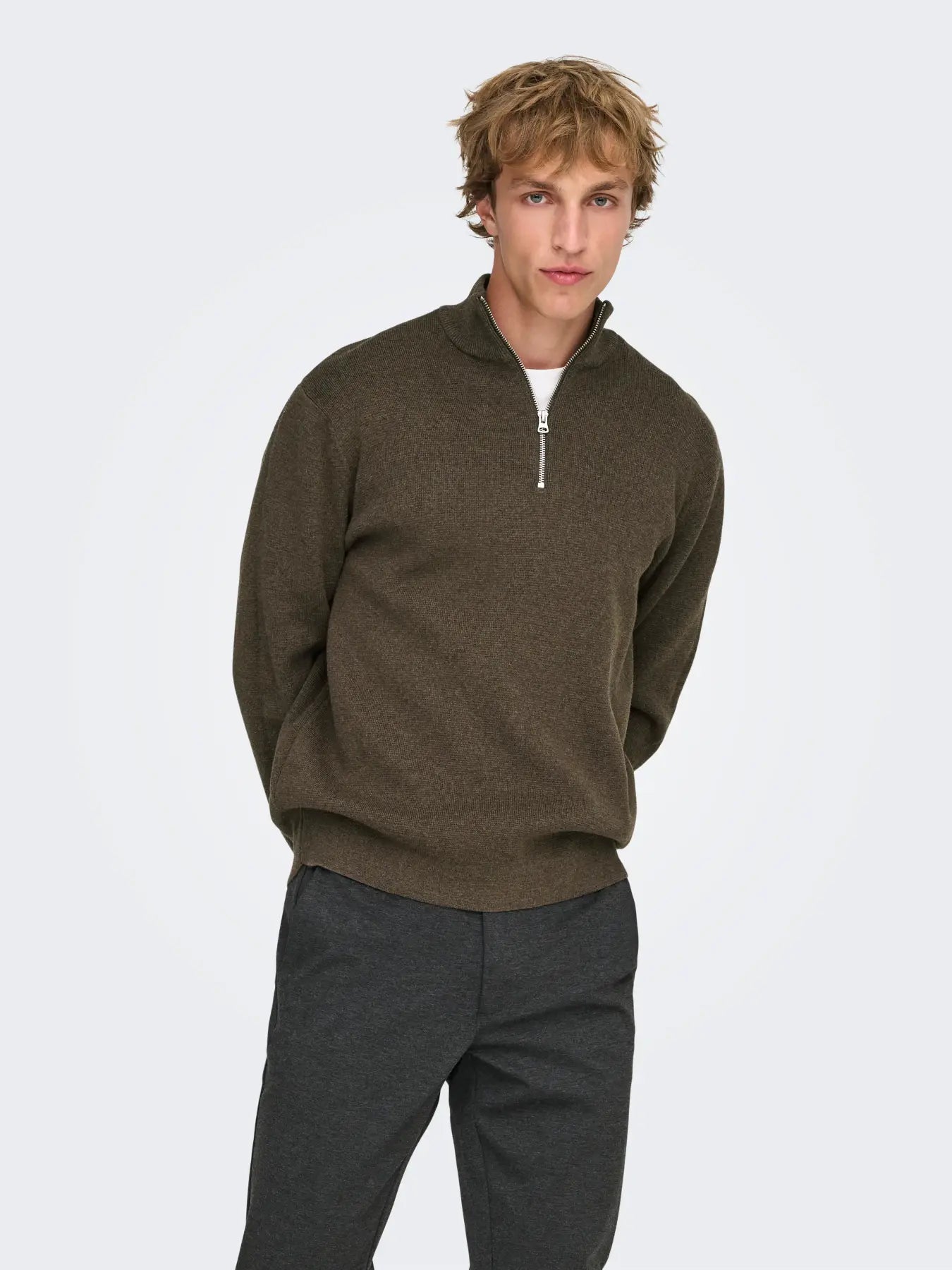 ONSTING REG HALF ZIP KNIT