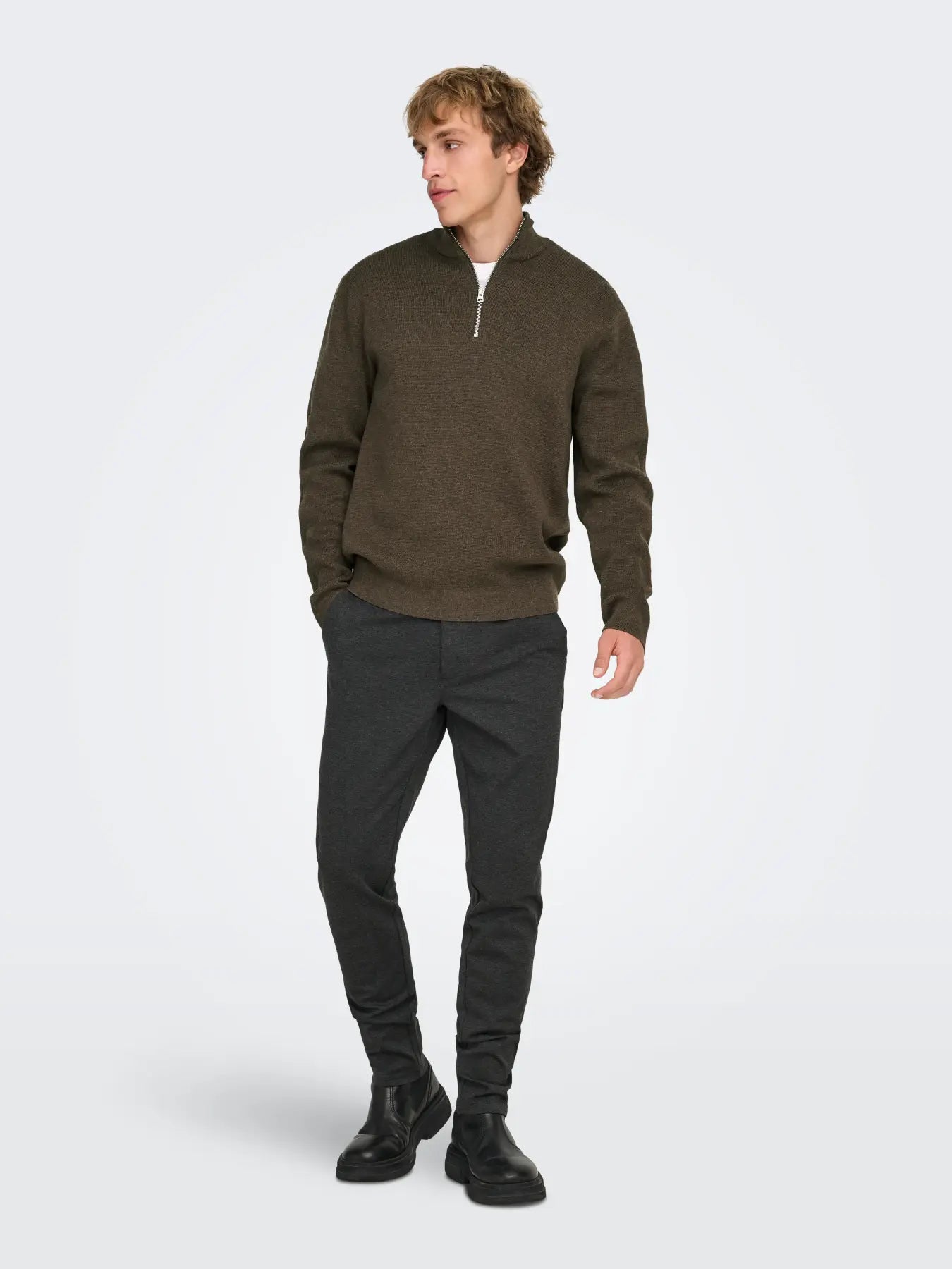 ONSTING REG HALF ZIP KNIT