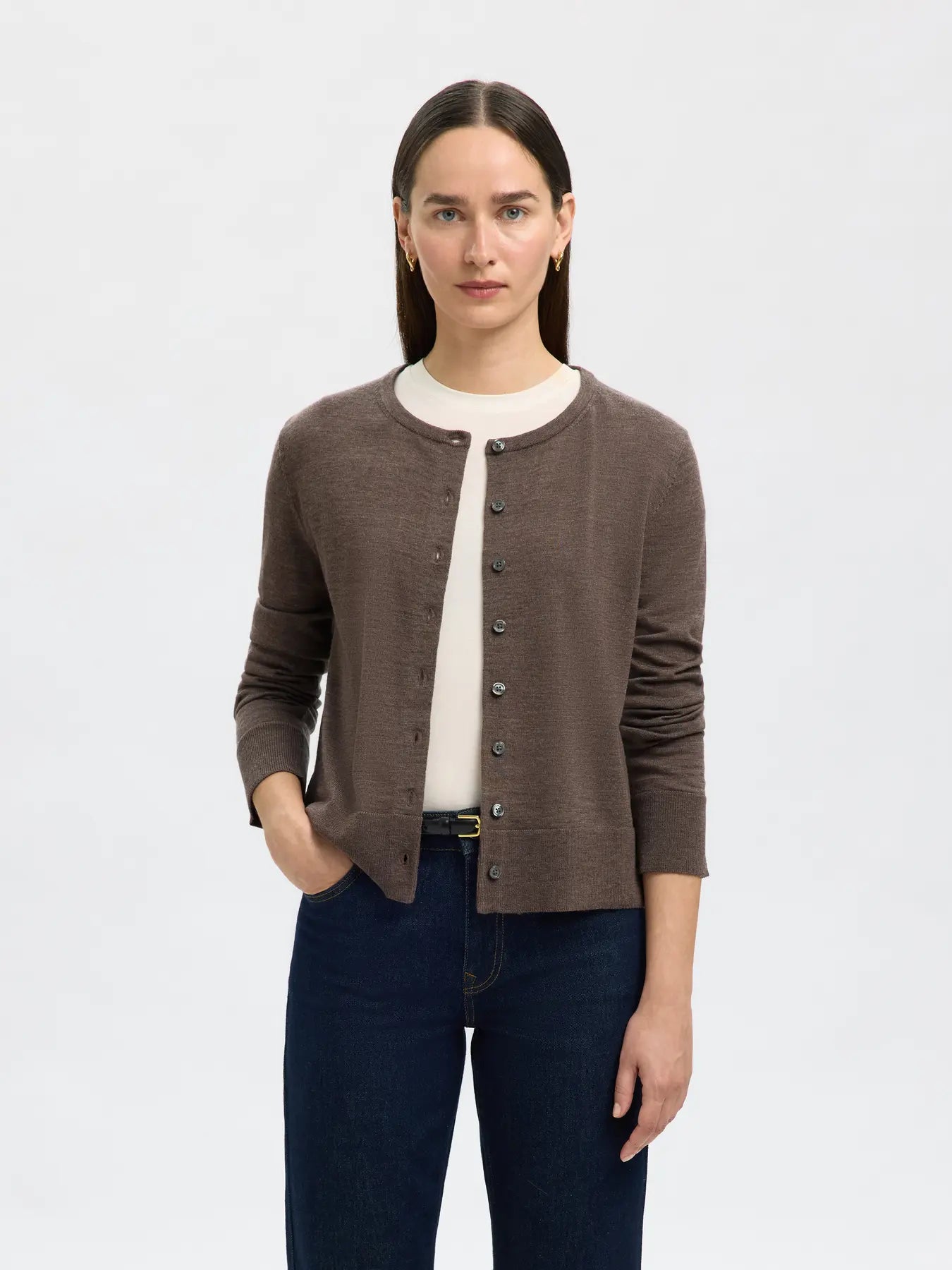 SLFTHEA LS KNIT MERINO CARDIGAN