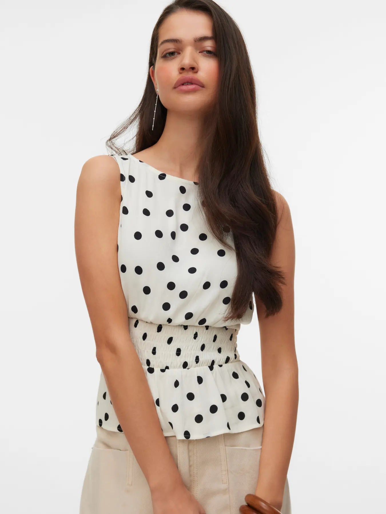 VMELISA S/L SMOCK DETAIL TOP