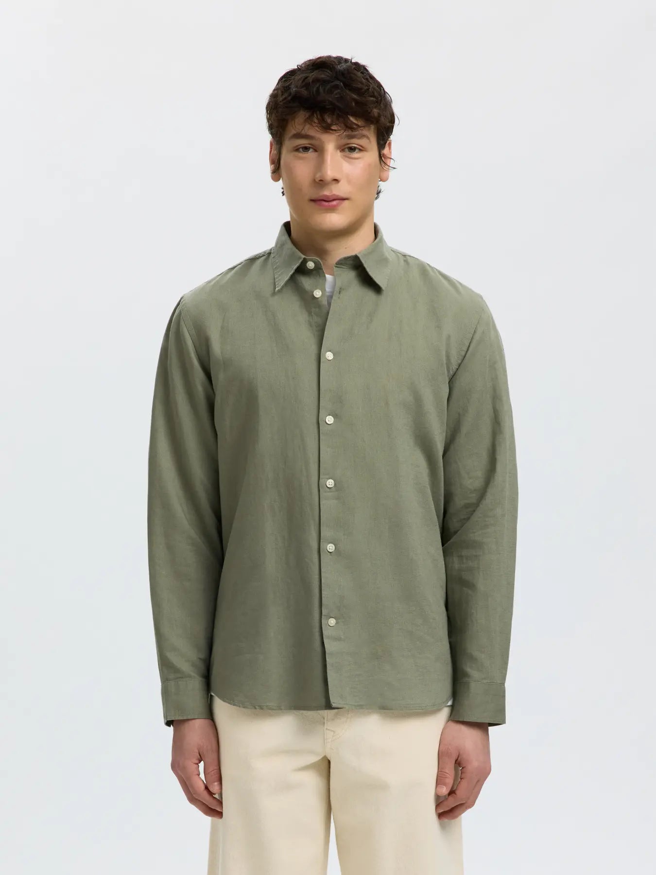 SLMREGCLAUS CLAY LINENBLEND LS SHT