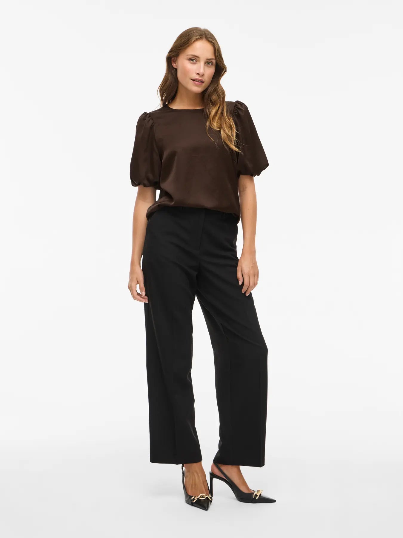 viellette 2/4 satin puff top