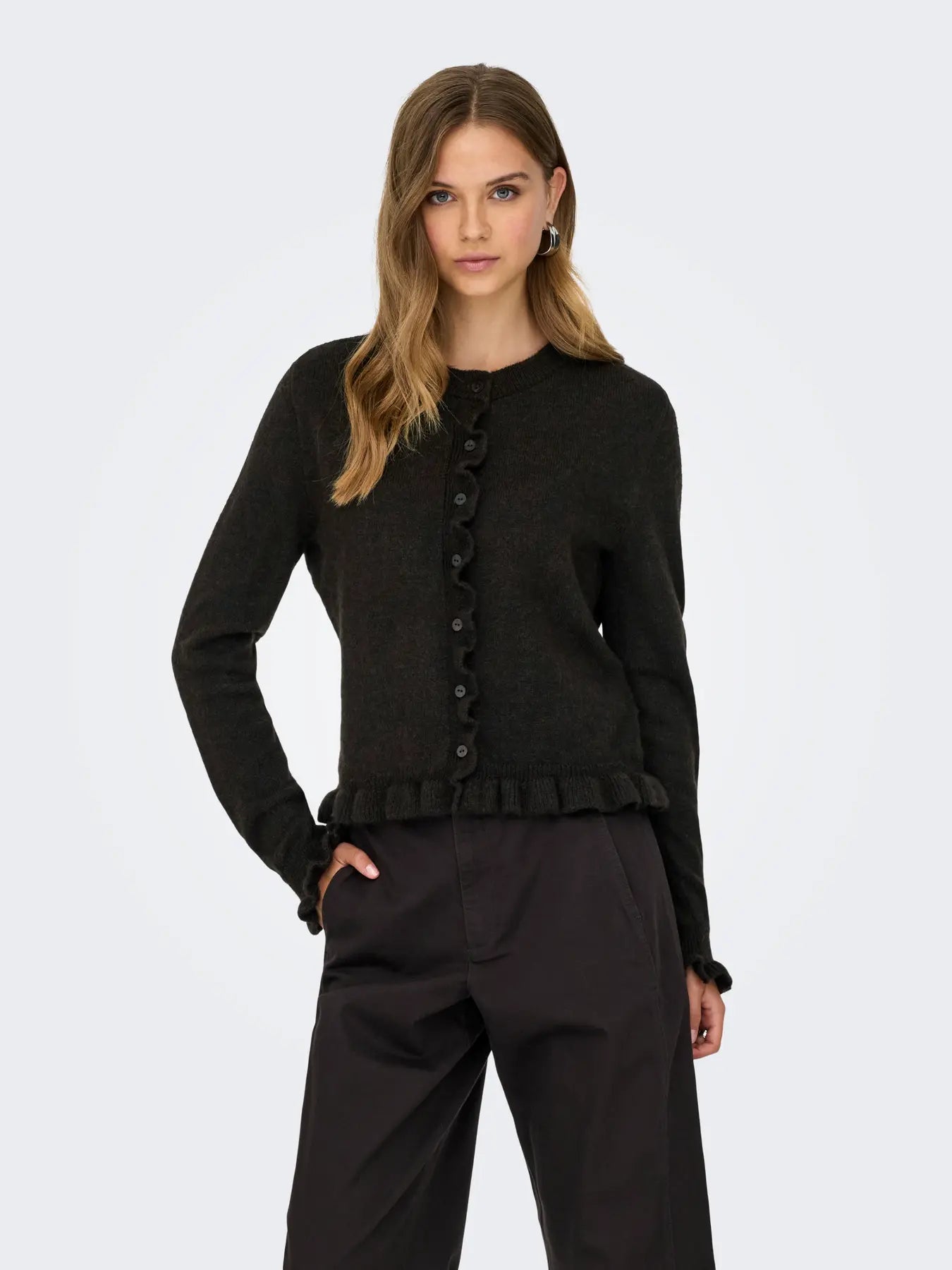 JDYLETTY L/S ON FRILL CARDIGAN KNT