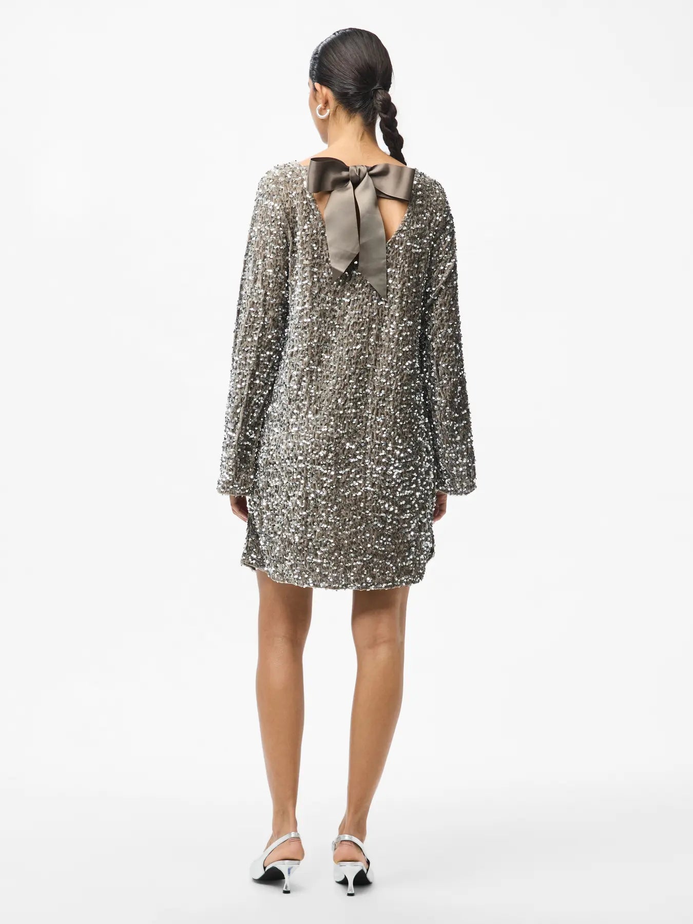 PCKAM LS DEEP BACK BOW DRESS
