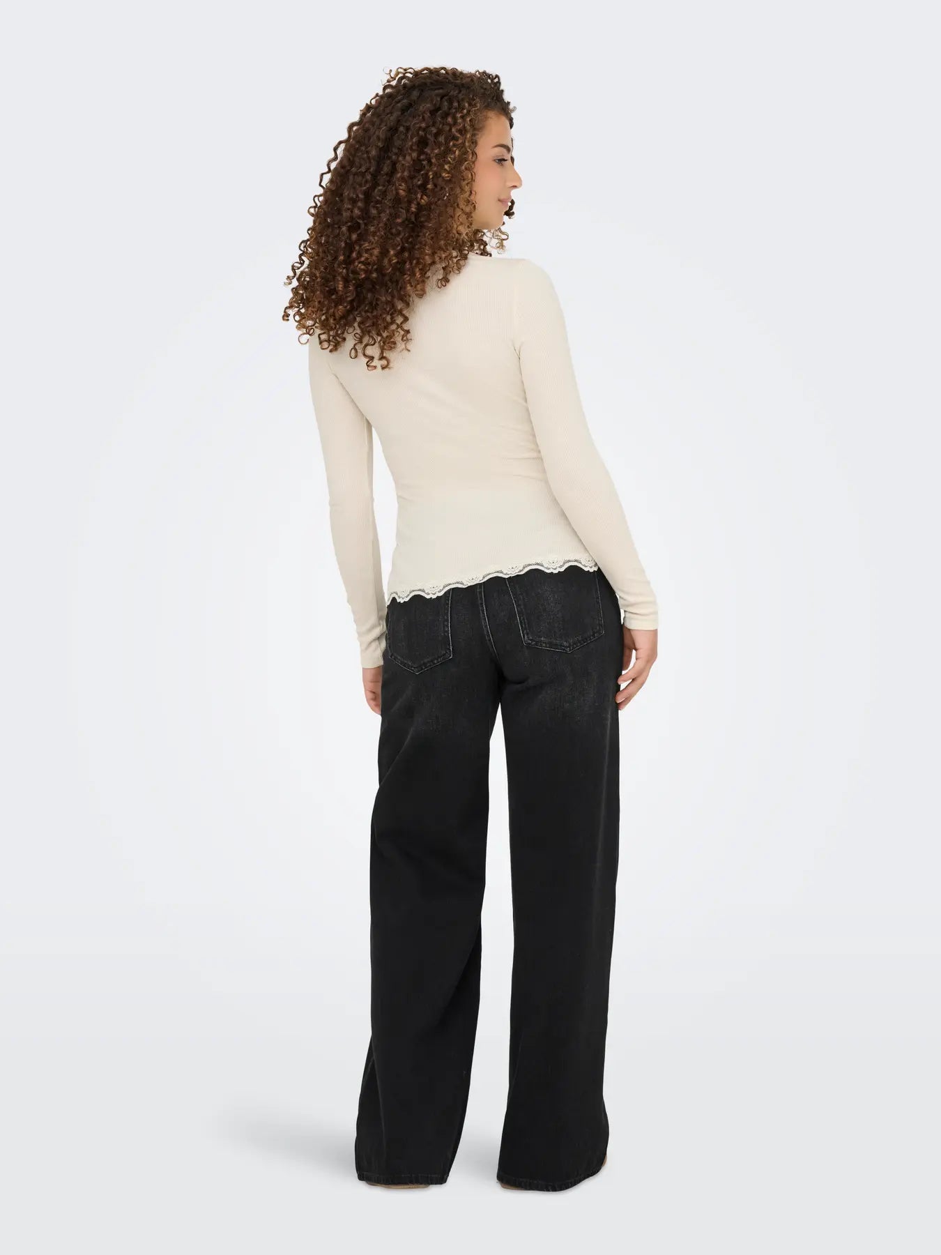 ONLENEA L/S LACE MIX PLACKET TOP JRS