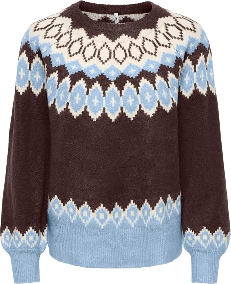 ONLRUSTY LS FAIR ISLE O-NECK