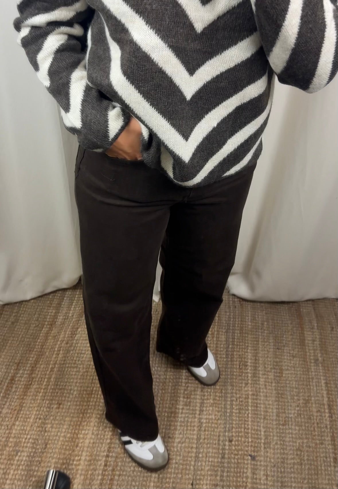 ONLMADISON BLUSH HW WIDE BROWN DNM