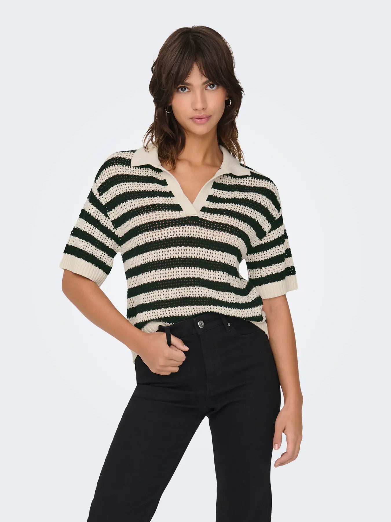 JDYTIKKA S/S POLO PULLOVER KNT