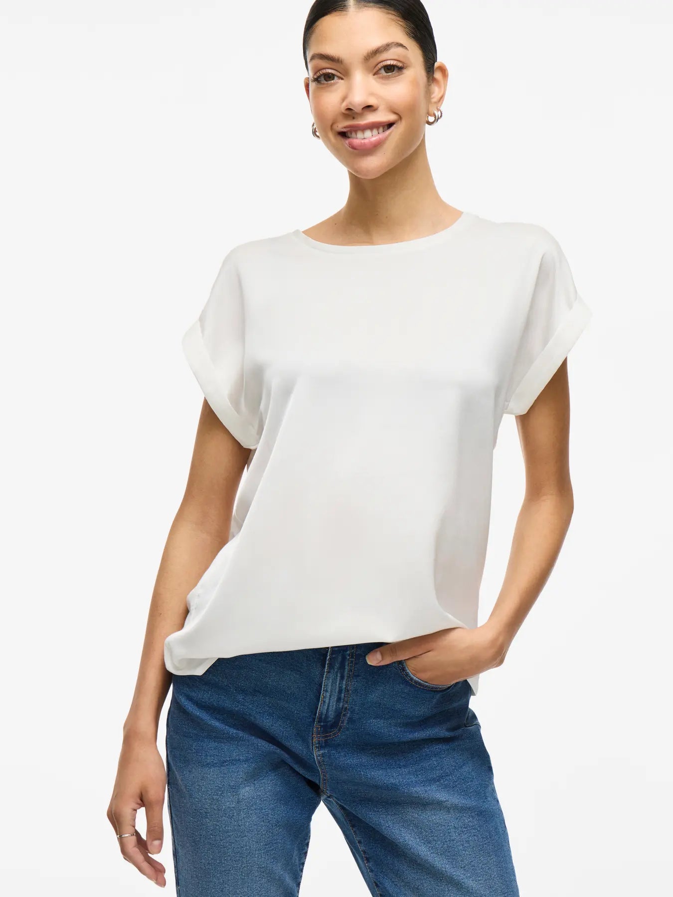 VIELLETTE S/S SATIN TOP