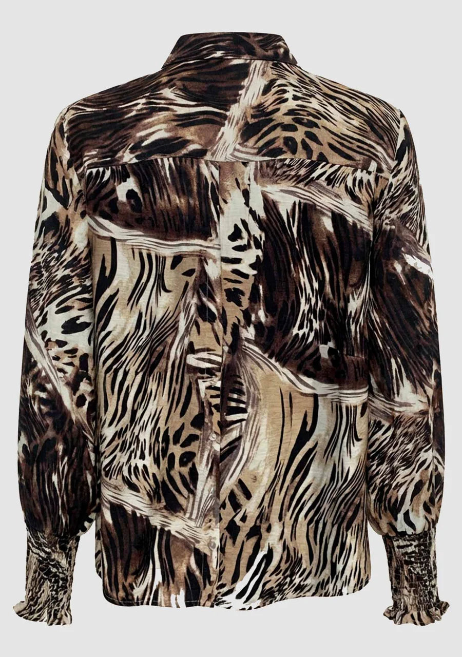 Ane Smock Shirt - Brown Drawing