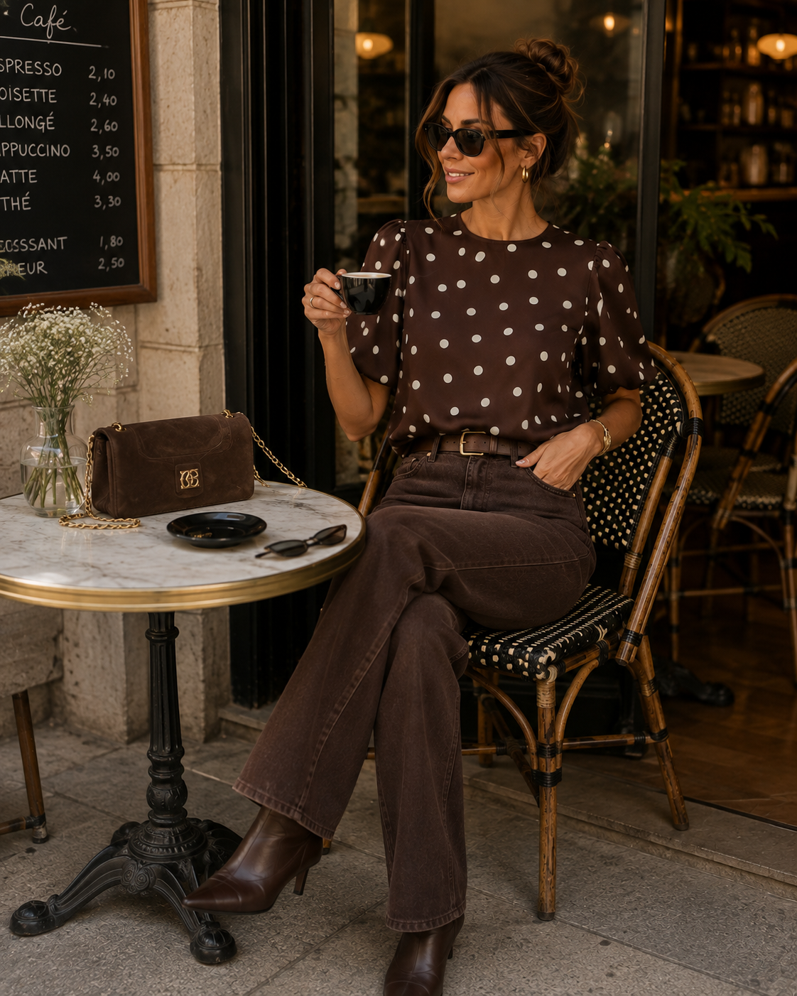 VIELLETTE 2/4 SATIN PUFF TOP