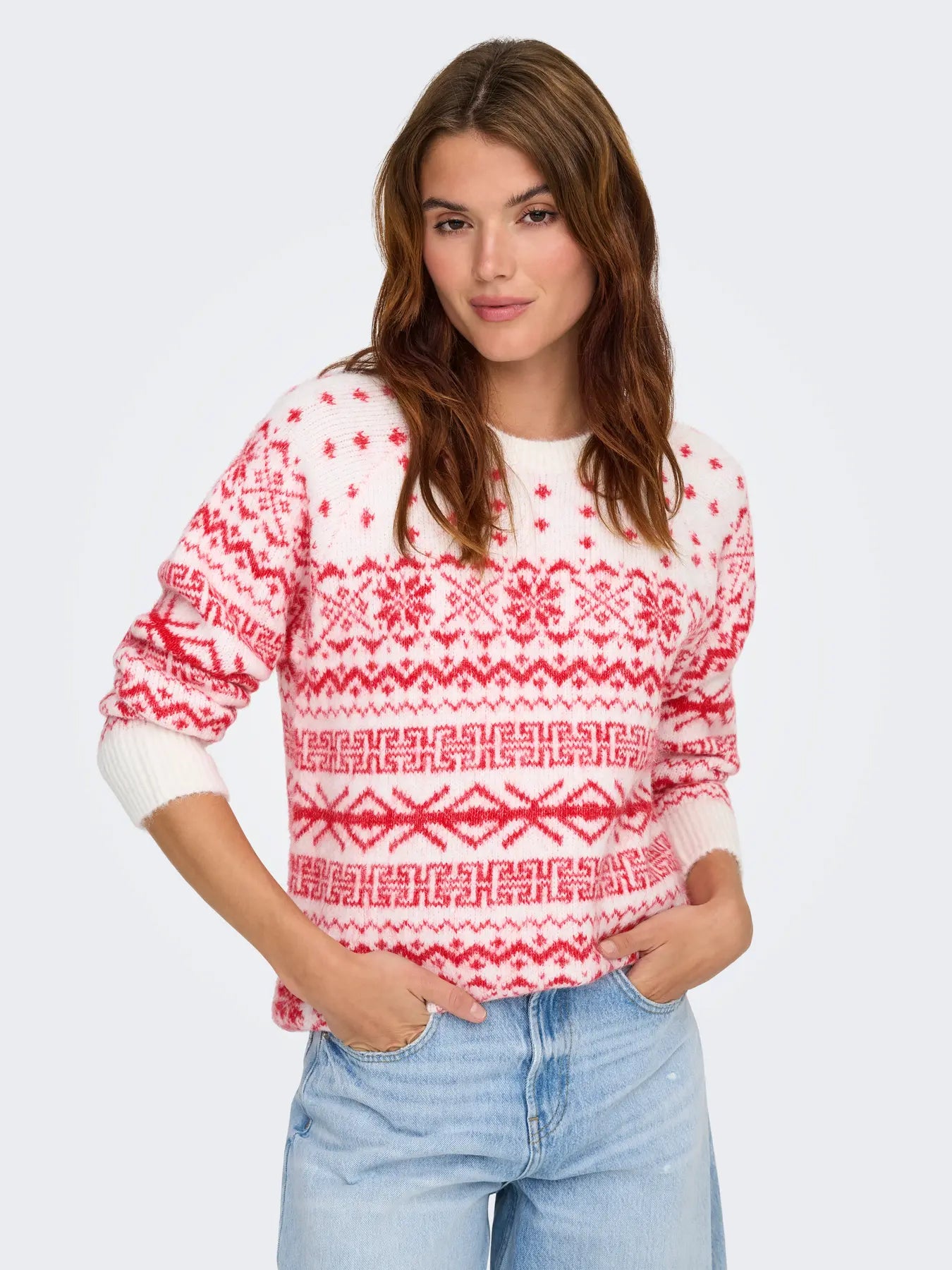 ONLXMAS NORDIC LS O-NECK KNT