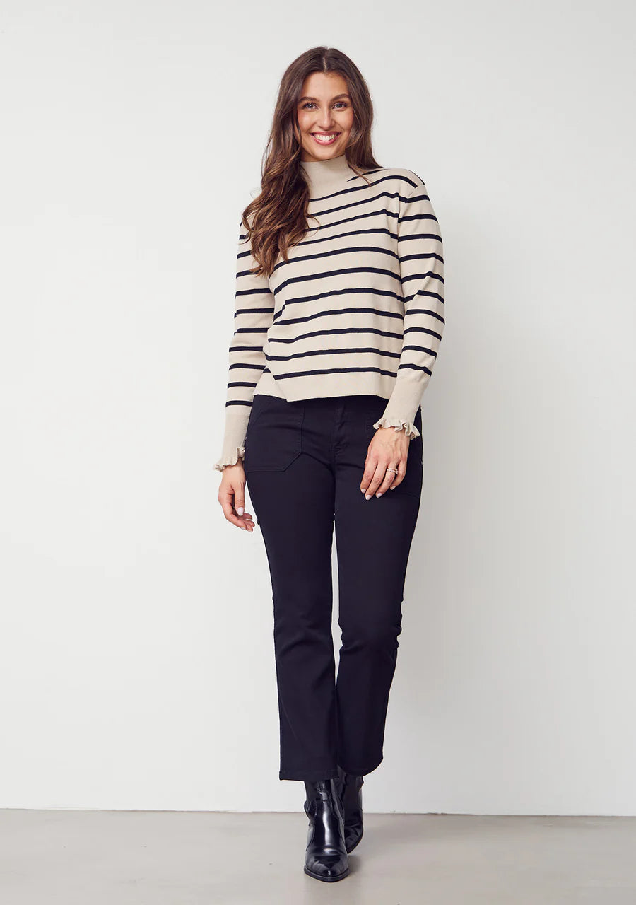 Como Twill Flare Pant - Black