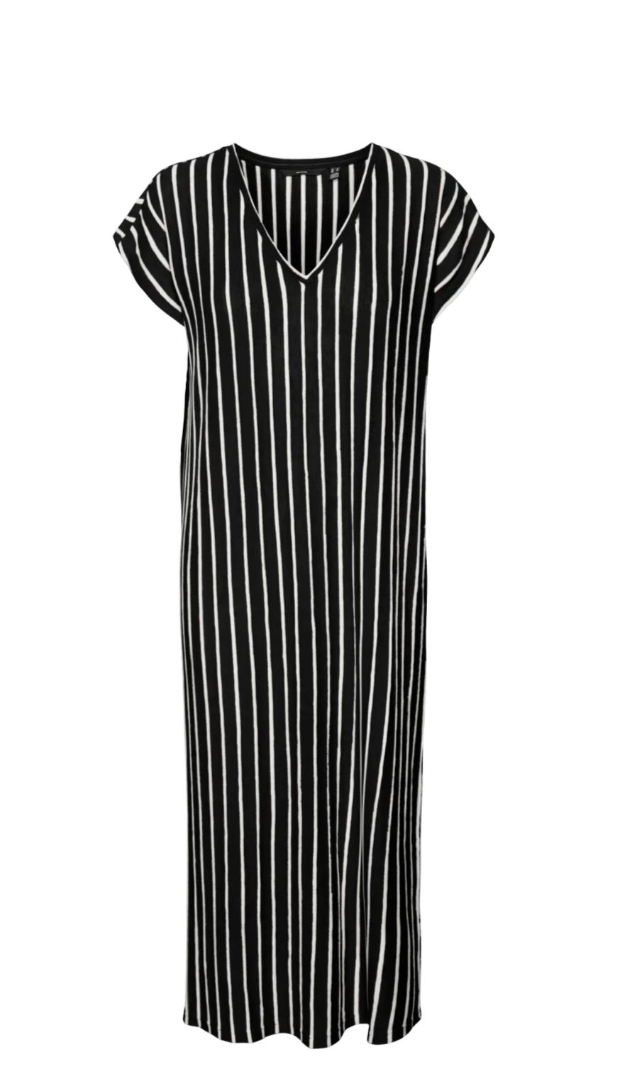 VMLANA SS V-NECK CALF DRESS JRS