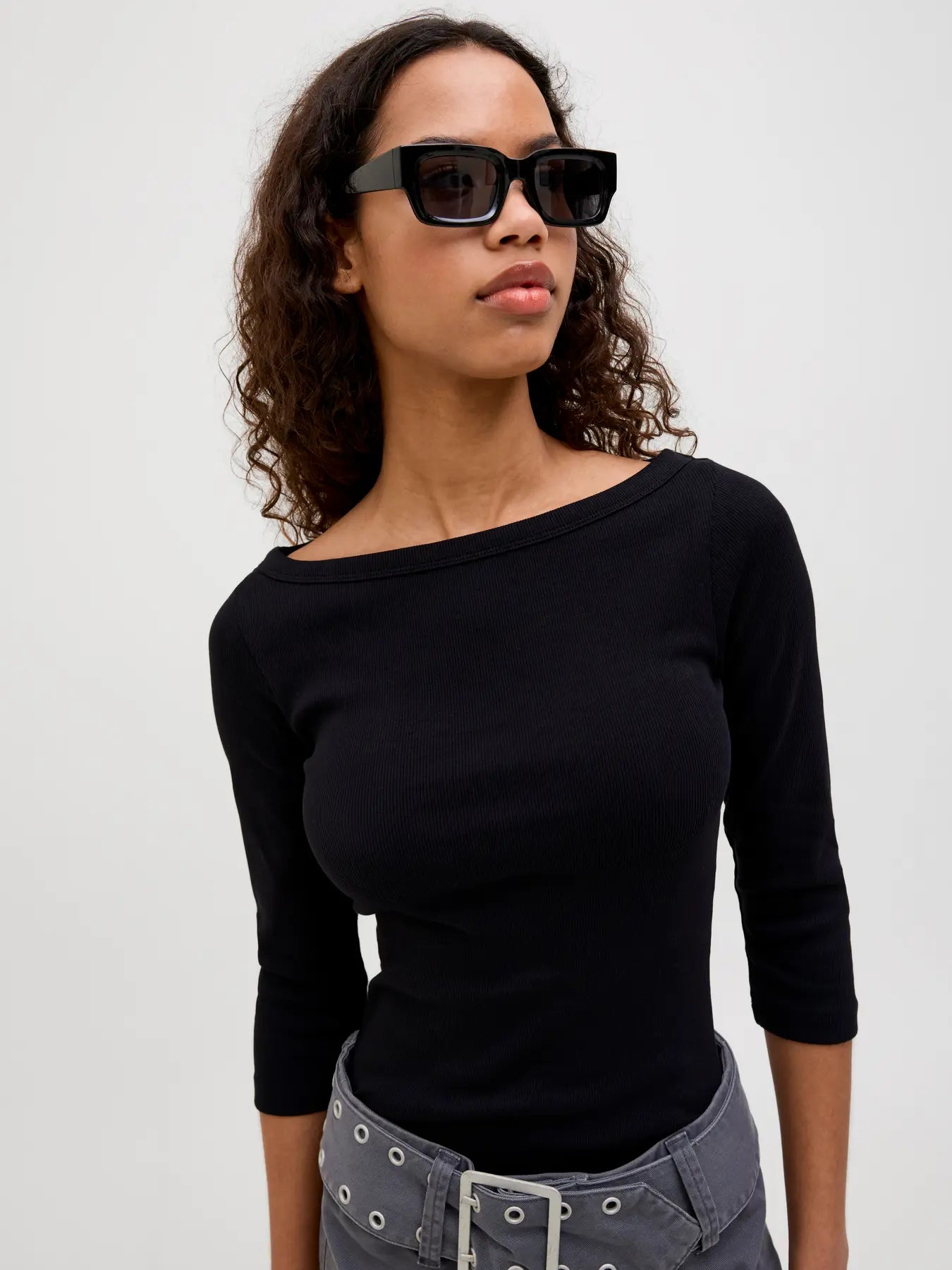 JXFIFI STR 3/4 BOATNECK TOP