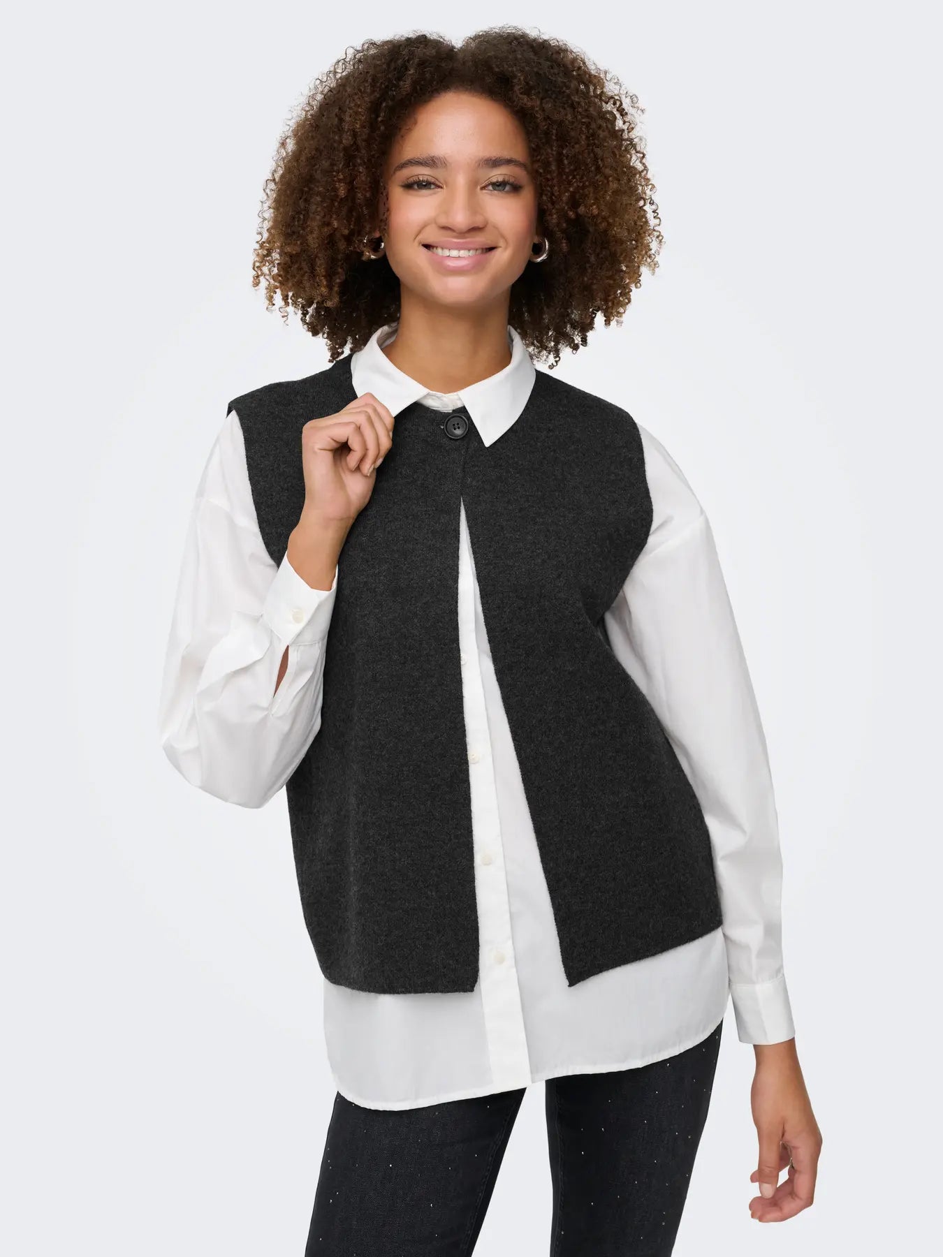 ONLANNELI LIFE SL BUTTON VEST