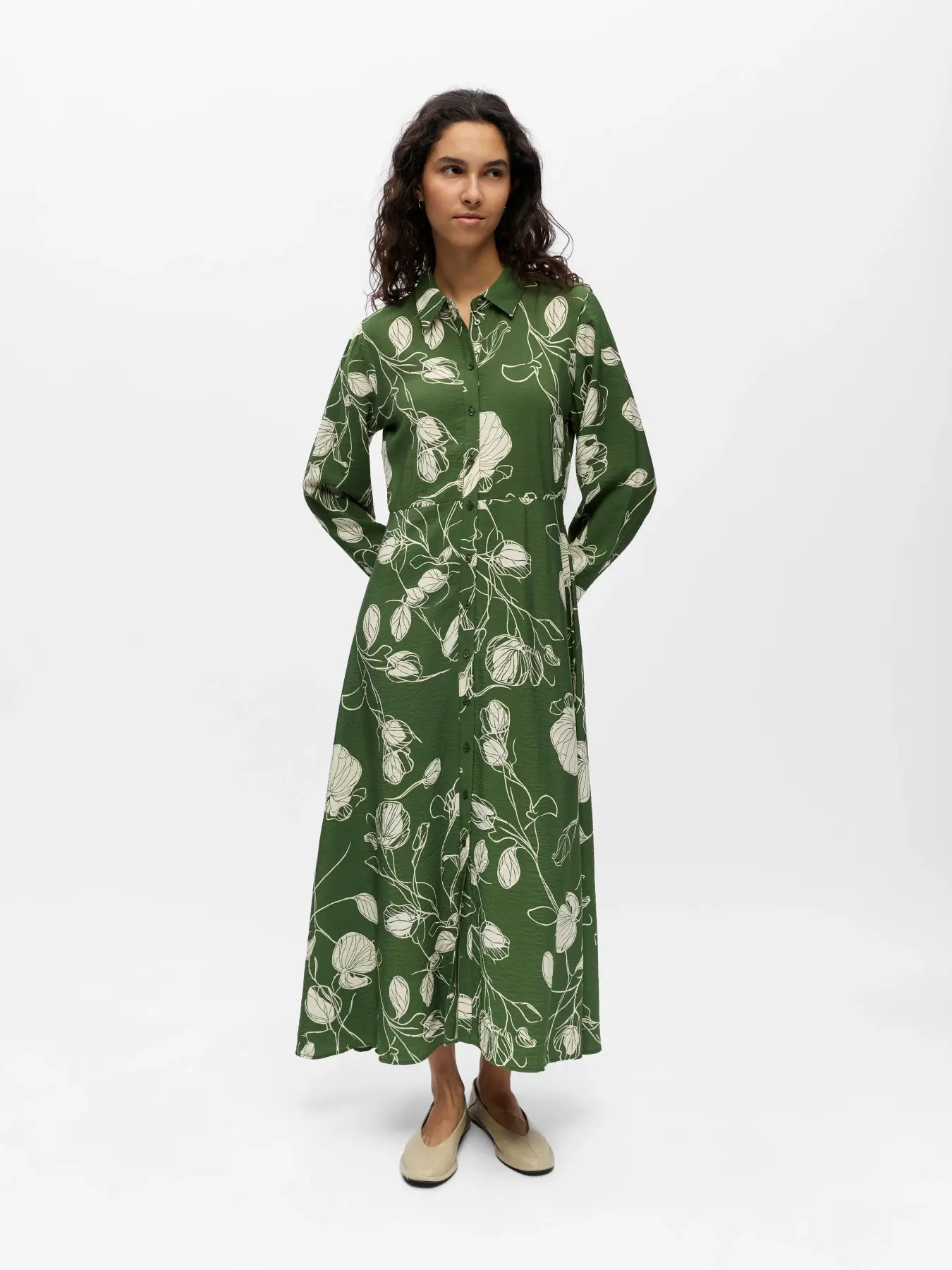 OBJJACIRA L/S LONG SHIRT DRESS