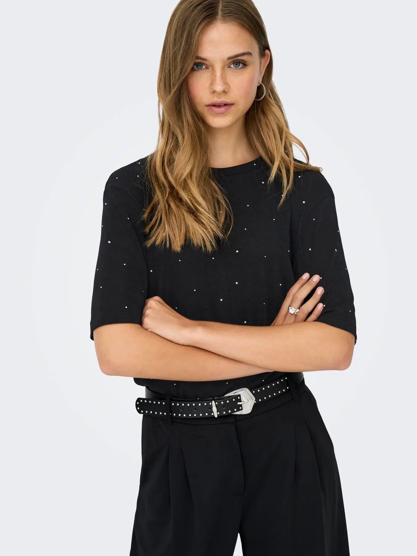 JDYPRIME S/S STUDS TOP JRS