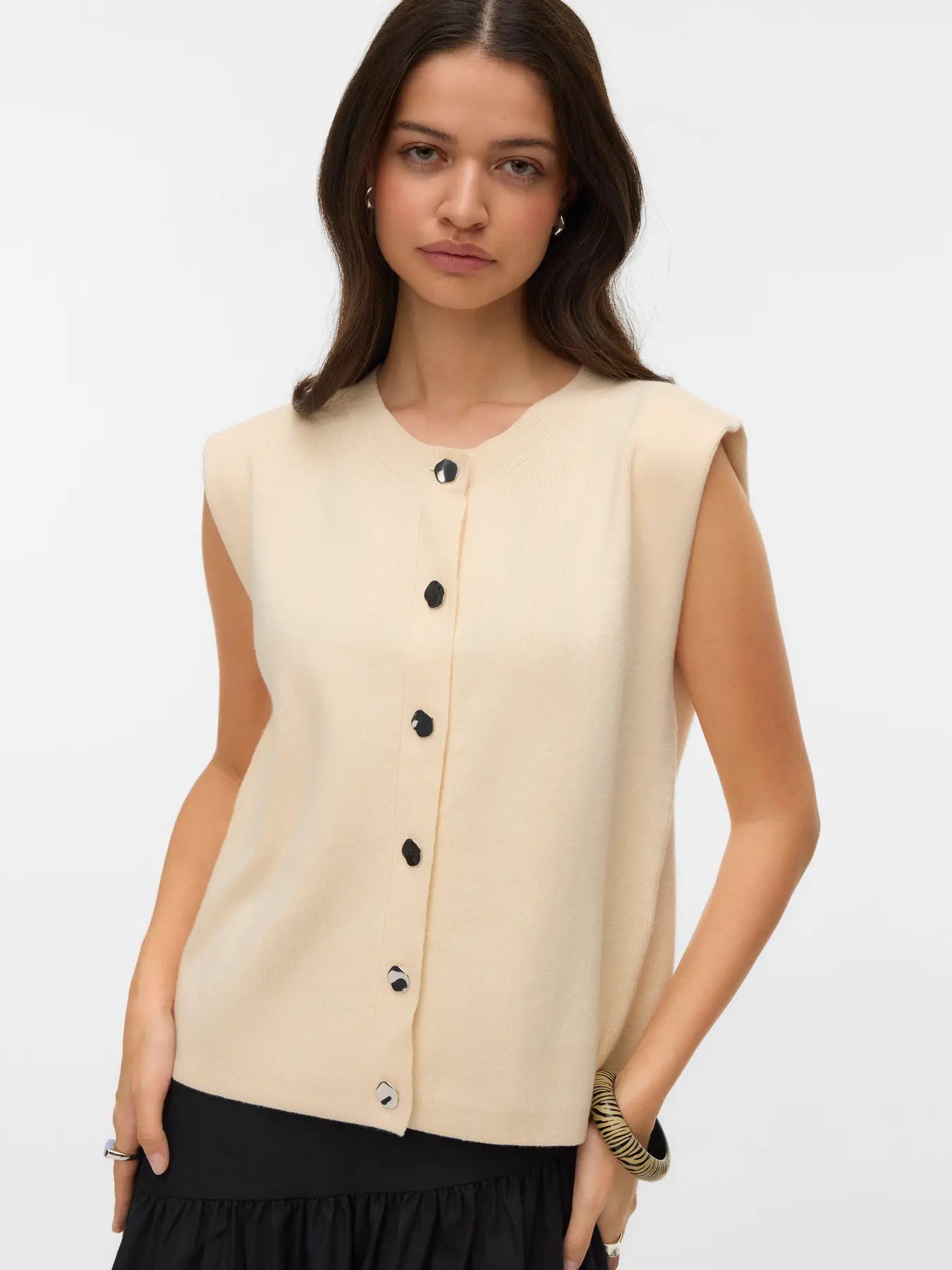 VMGOLD SL O-NECK BUTTON VEST