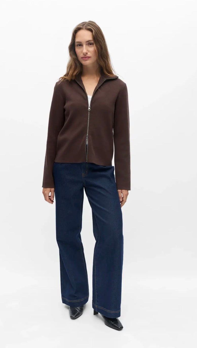OBJREYNARD L/S RE ZIP CARDIGAN