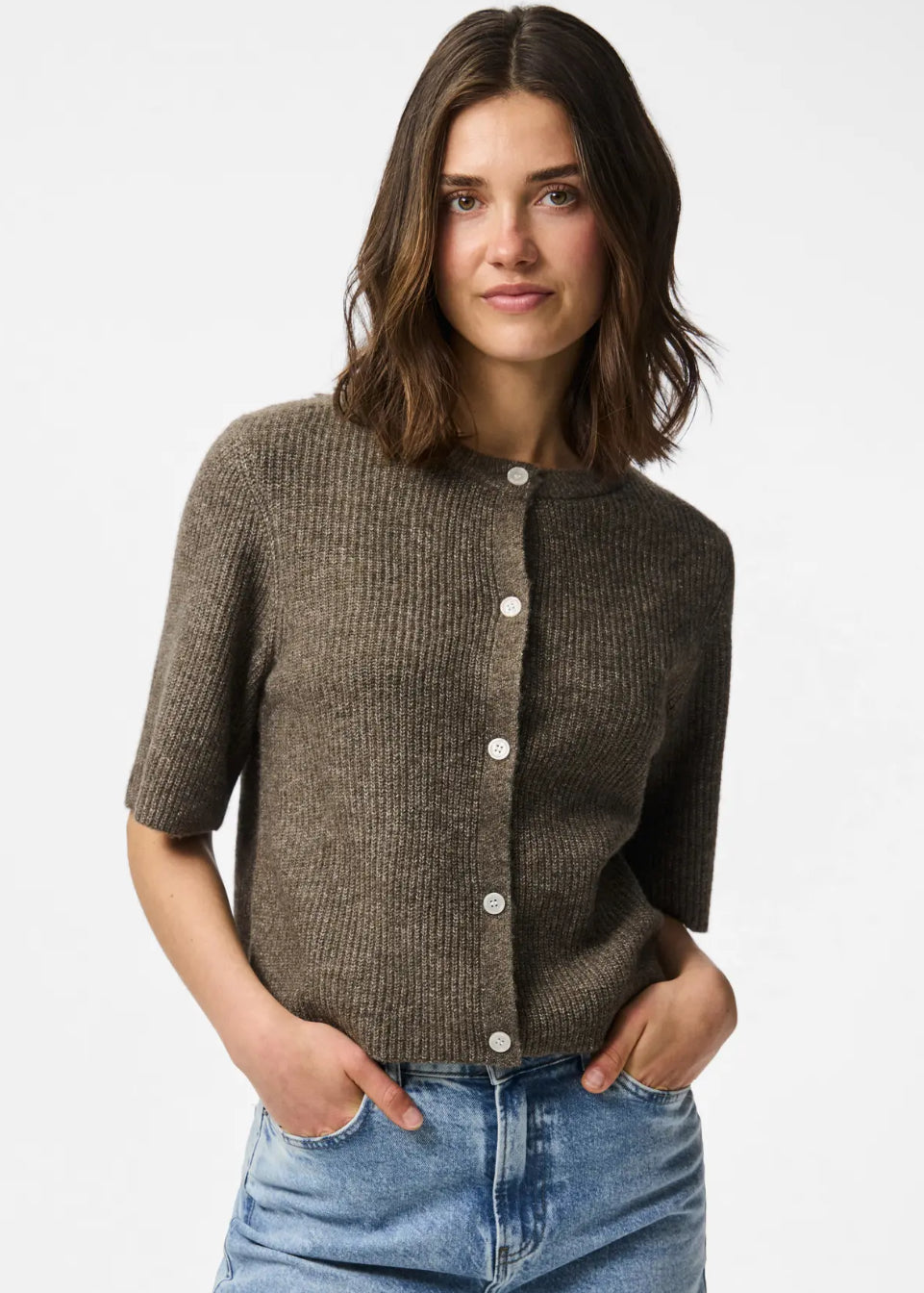 PCSILLY SS O-NECK KNIT CARDIGAN