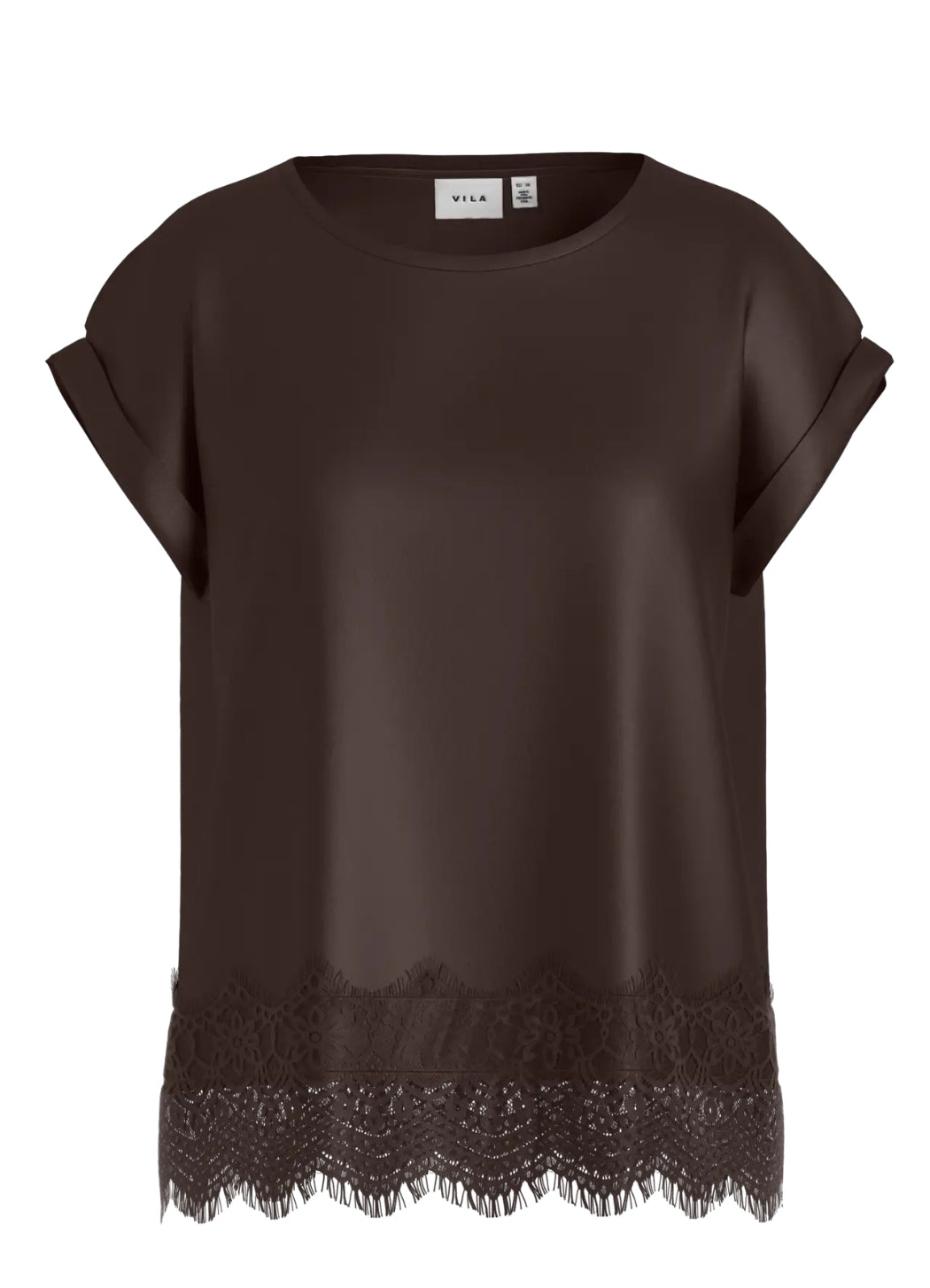 VIELLETTE S/S FULL SATIN LACE TOP