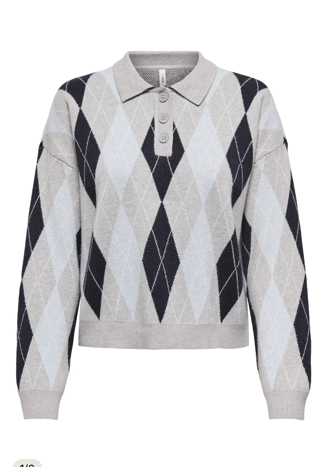 ONLIBI LS CHECK POLO CC KNT