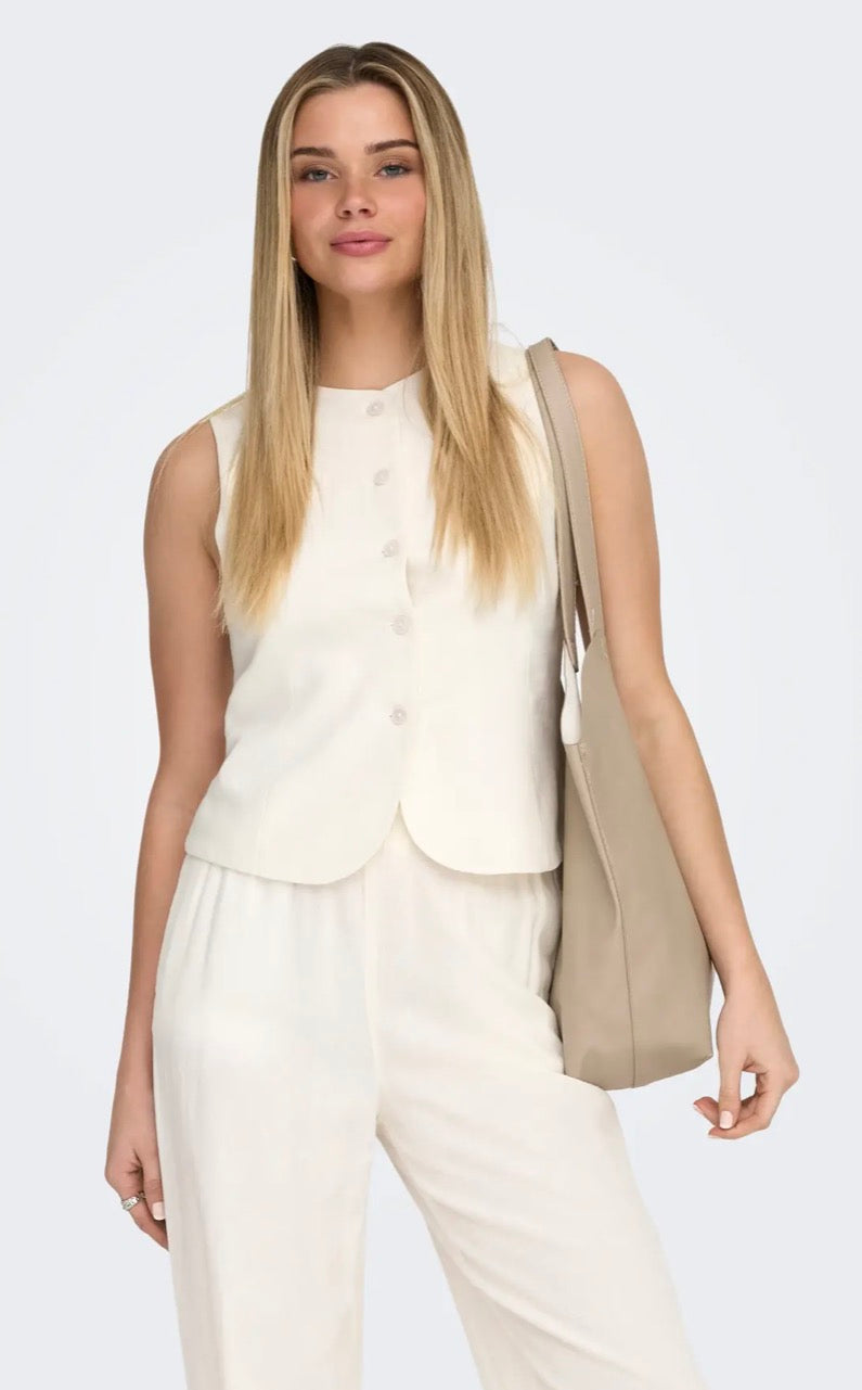 ONLGOA LINEN BL WAISTCOAT