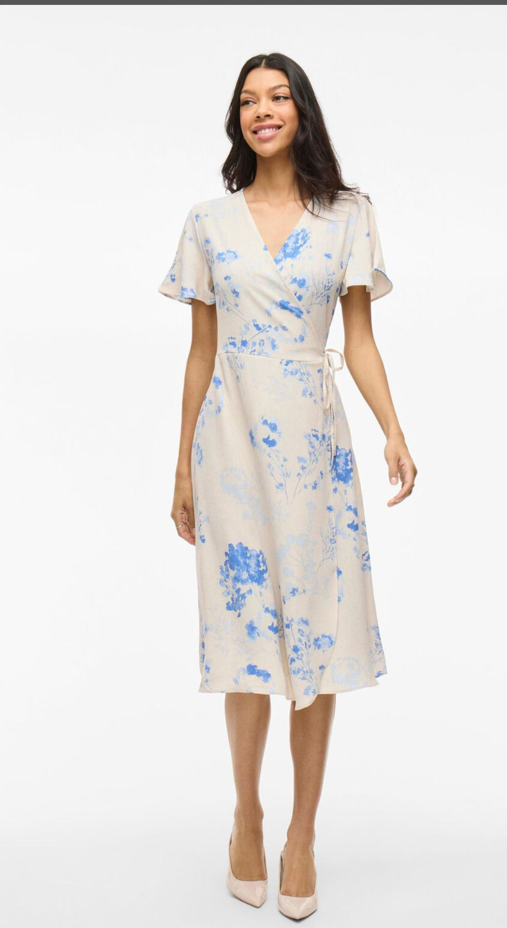 VILOVIE S/S WRAP MIDI DRESS