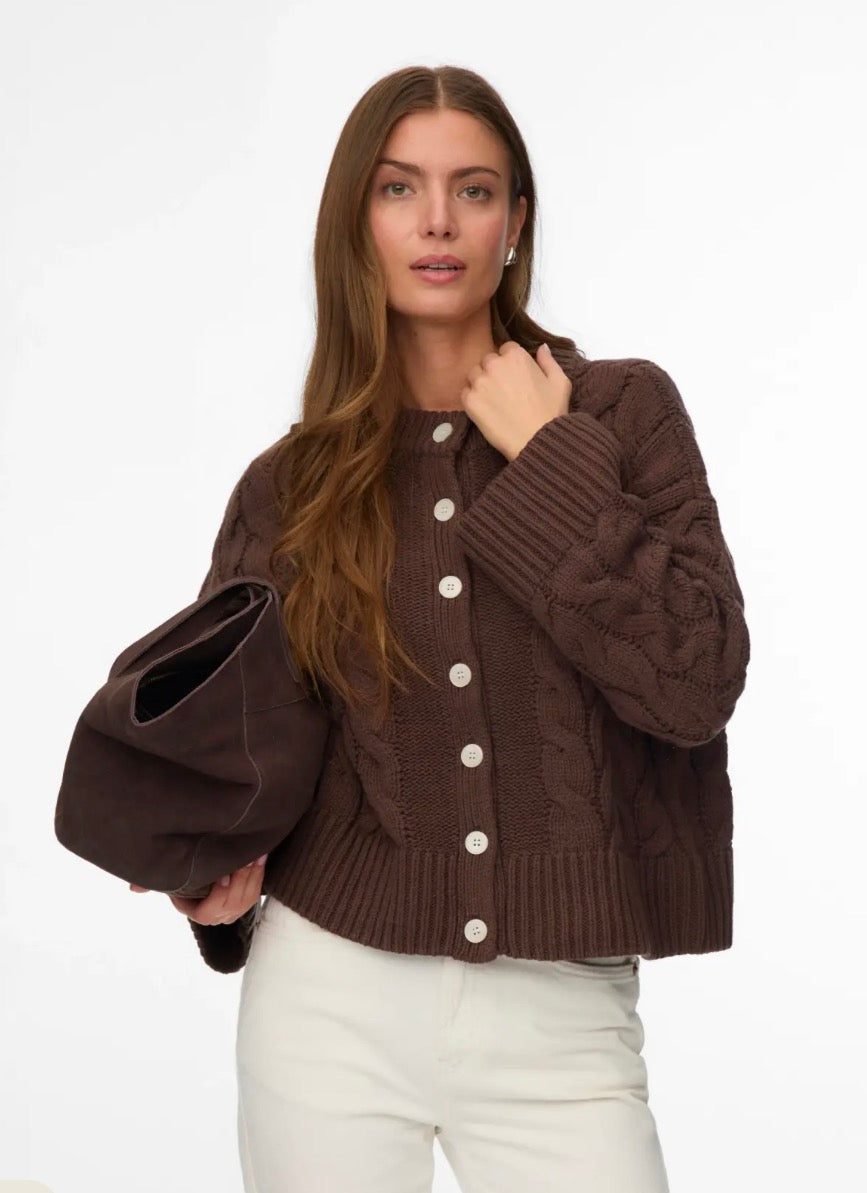 VMSVEA THEA LS O-NECK CABLE CARDIGAN
