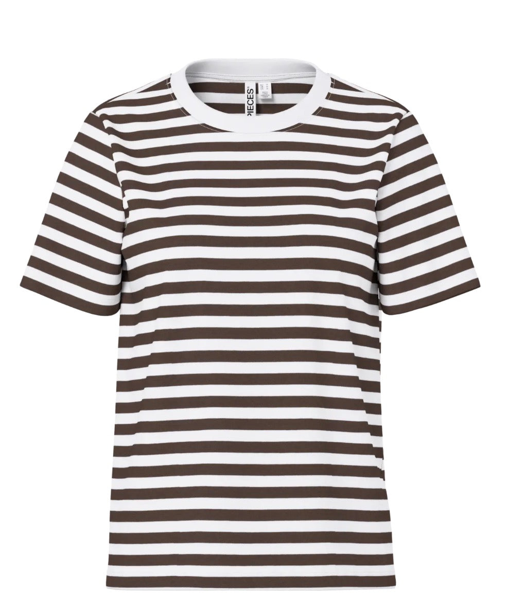 PCRIA SS TEE MULTICOL STRIPES