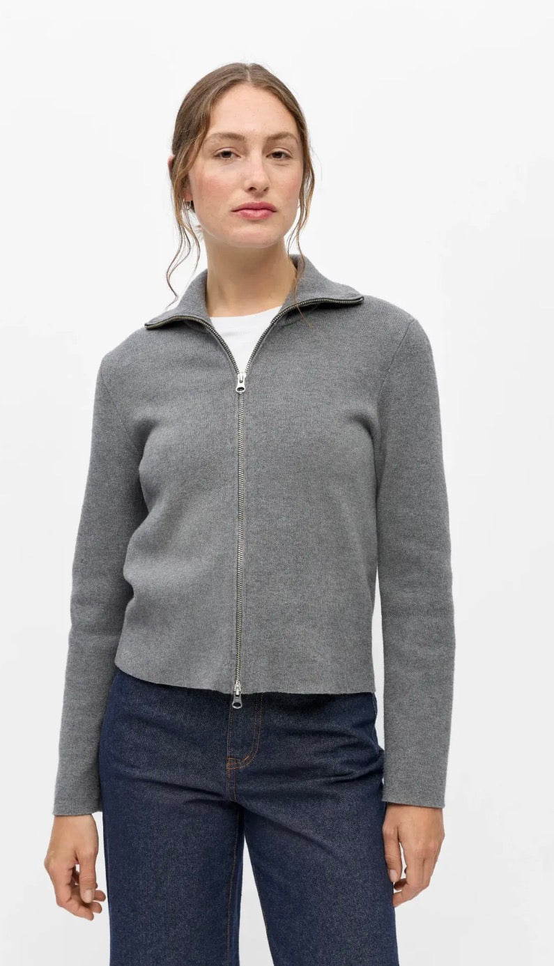 OBJREYNARD L/S RE ZIP CARDIGAN
