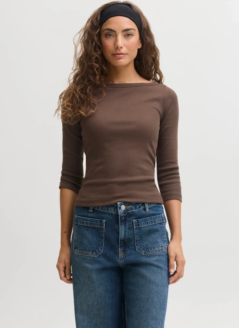 JXFIFI STR 3/4 BOATNECK TOP