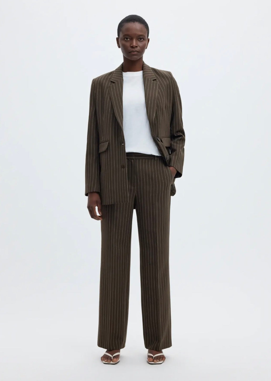SLWRITA MW WIDE PANT PIN STRIPE