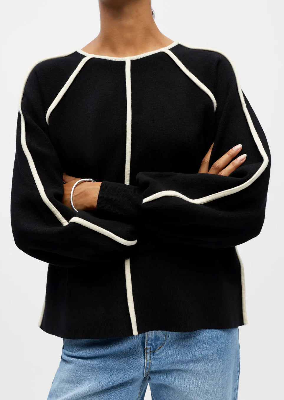 OBJREYNARD LS LO CONTRAST PULLOVER