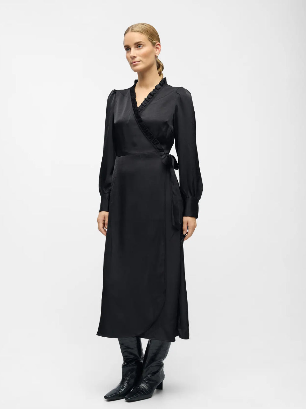OBJCHILLI L/S WRAP DRESS