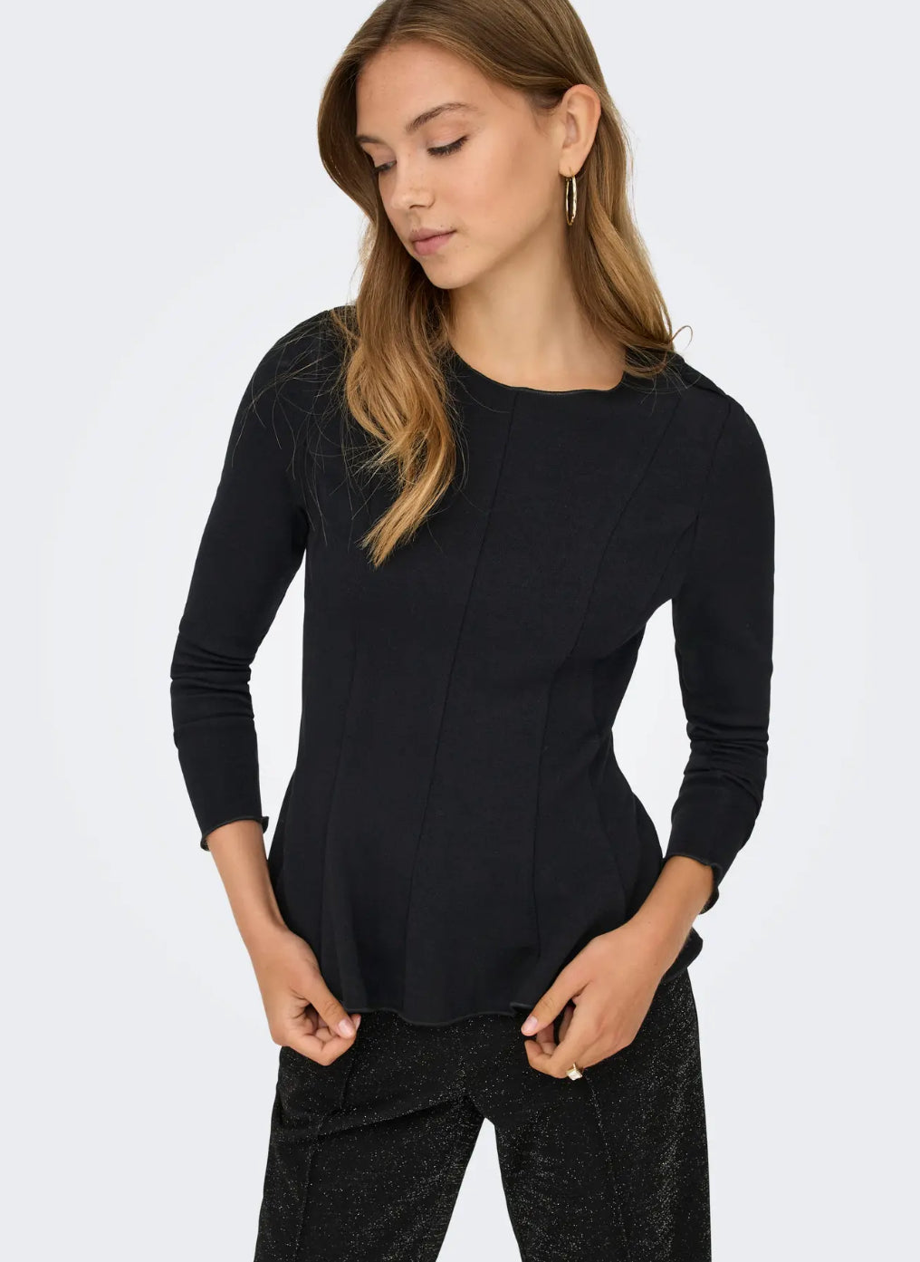 ONLKENYA L/S PEPLUM TOP PRI JRS
