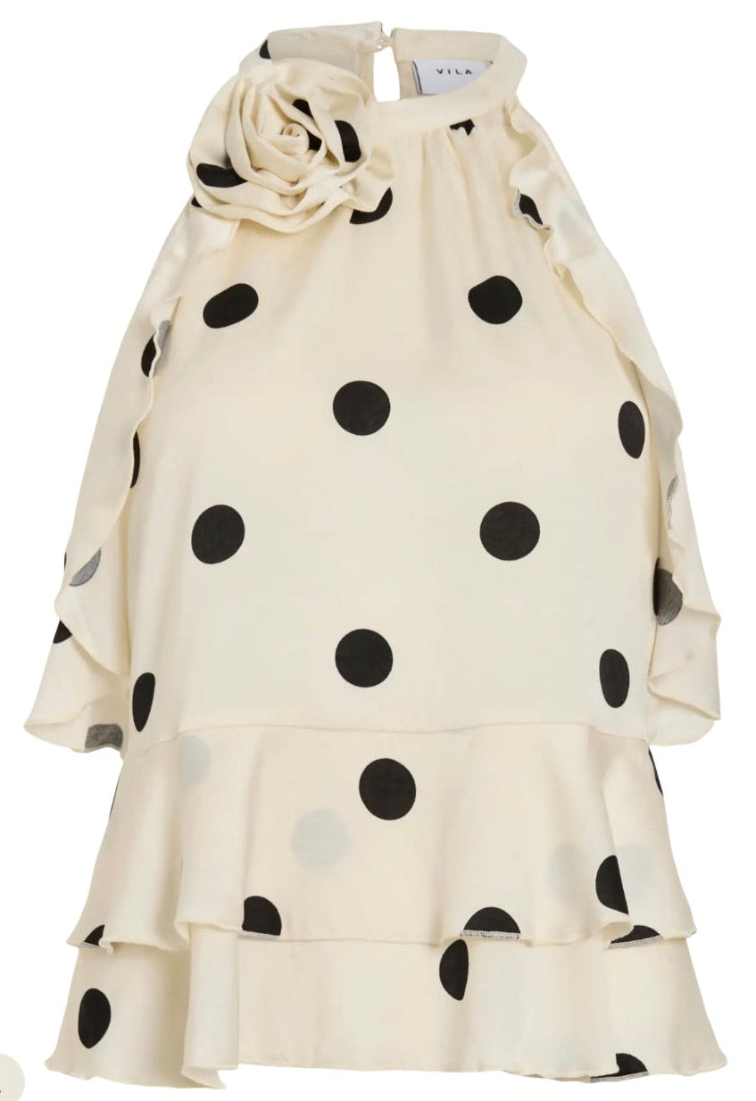 VICLAIRE S/L ROSE HALTERNECK TOP