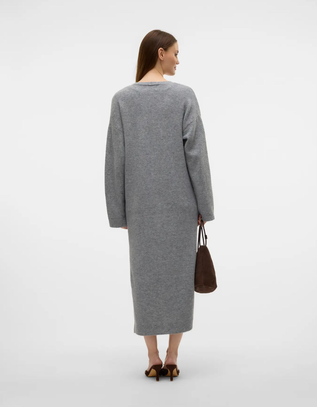 AWNINNA LS V-NECK 7/8 KNIT DRESS