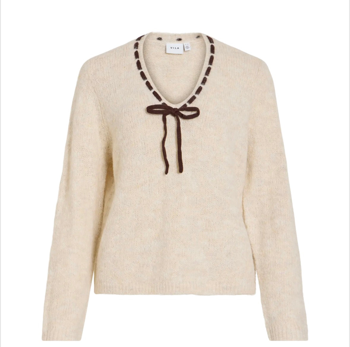 VINAYE V-NECK L/S DETAIL KNIT