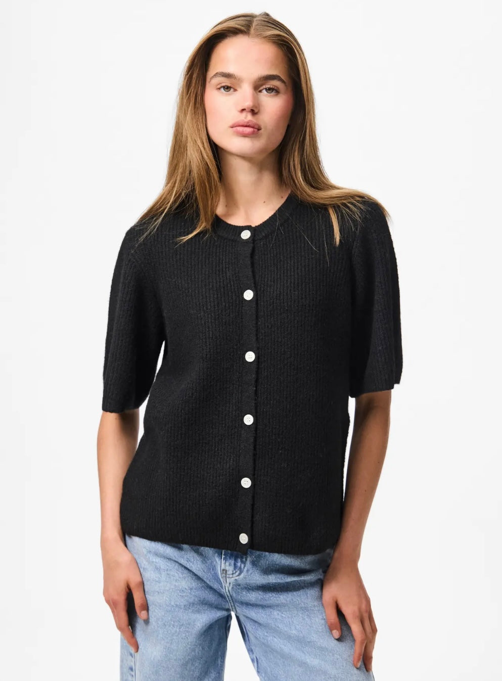 PCSILLY SS O-NECK KNIT CARDIGAN