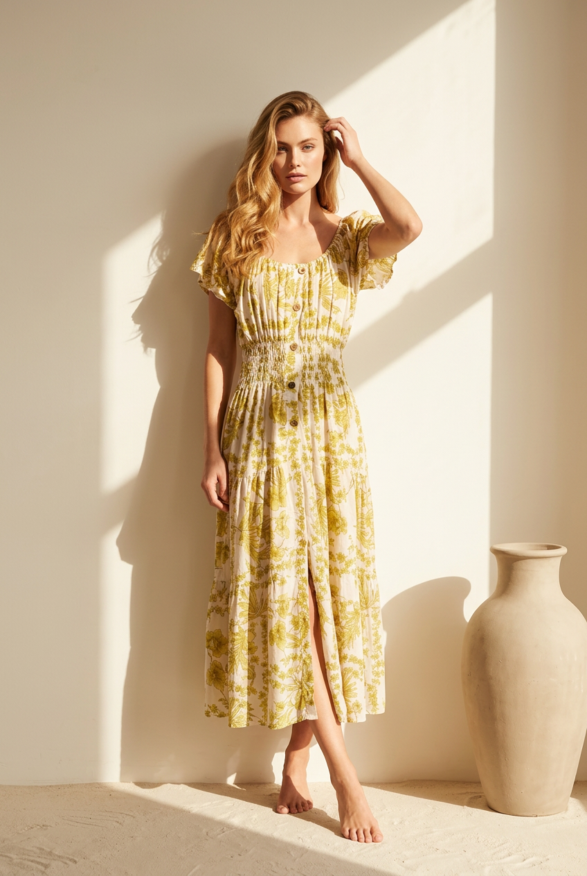 Caramelle dress gul