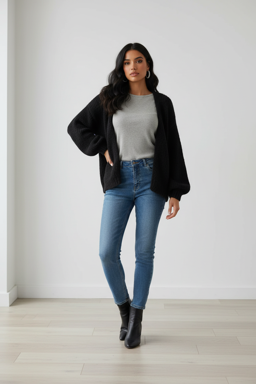 VMMAYBE LS OPEN CARDIGAN