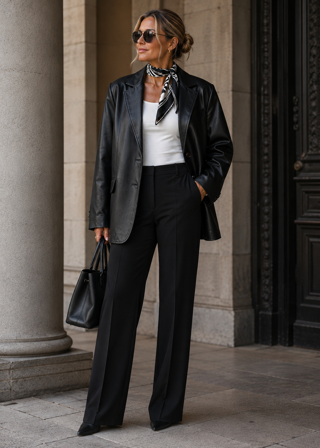 OBJLUNA L/S LO LEATHER JACKET