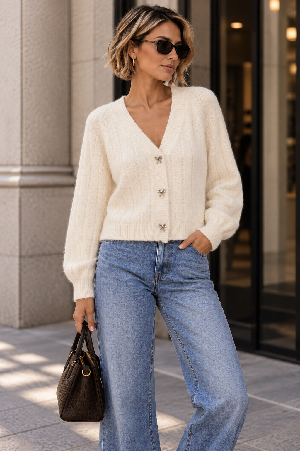VMSALLY LS V-NECK CARDIGAN